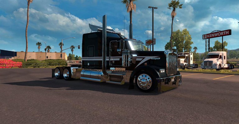 Kenworth W900 Custom Black and White Skin | American Truck Simulator mods