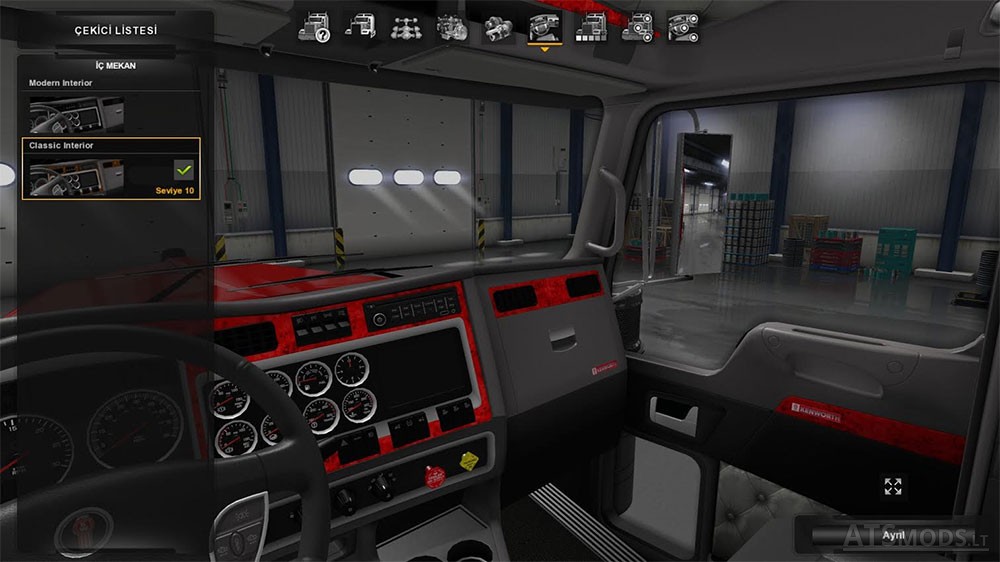 Kenworth W900 Interior Red American Truck Simulator Mods