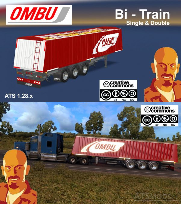 MOD PROTECTED BY CREATIVE COMMONS LICENSE V Ombu Bi-Train Trailer (Single  Double) ATS 1.28.x