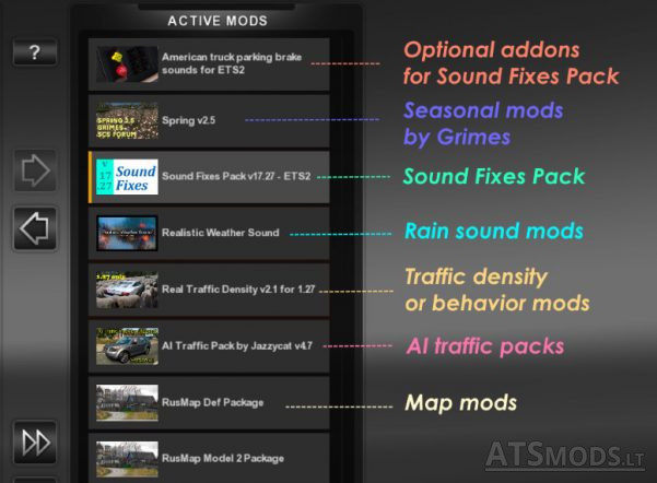  Pack provides improvements to common sounds in the game Sound Fixes Pack v 17.66