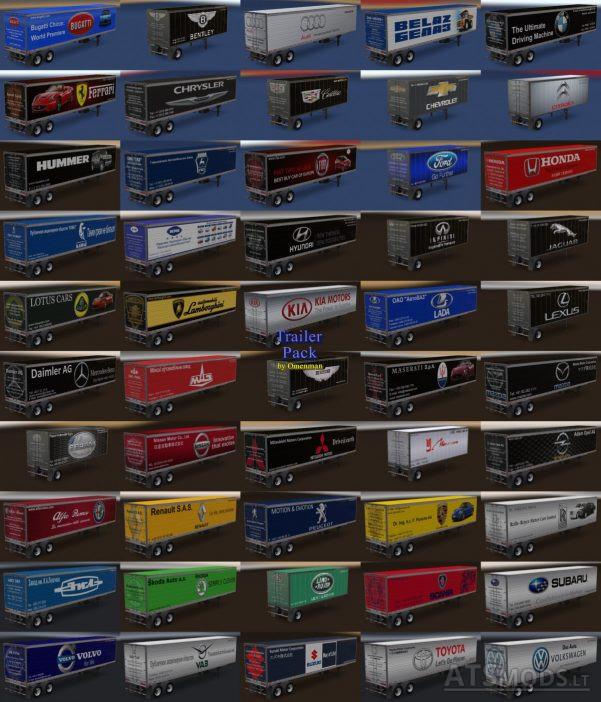Mod trailers with skins logos of car brands Trailer Pack Car Brands v 1.0 for v.1.28