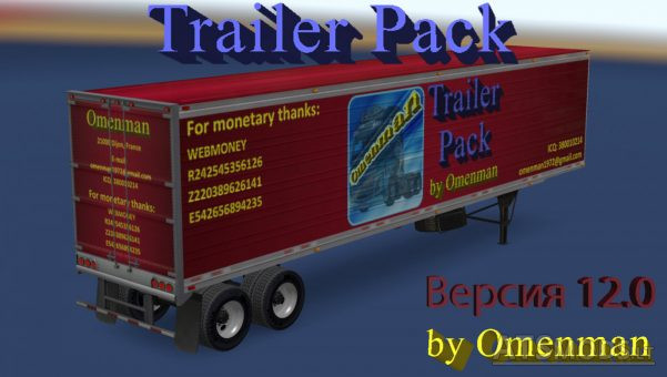 Big pack SCS trailers with skins from Omenman Trailer Pack by Omenman 12.0