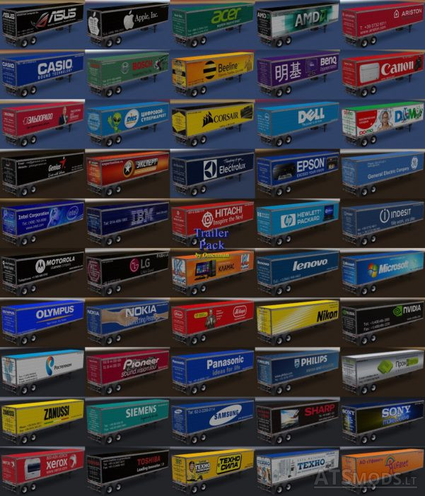 Big pack SCS trailers with skins from Omenman Trailer Pack by Omenman 12.0