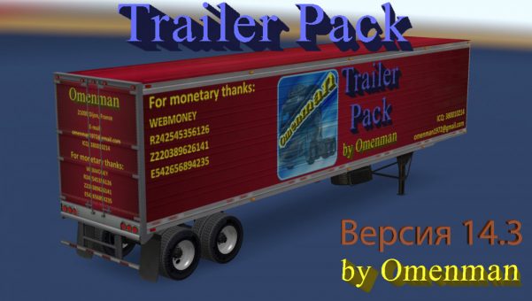Big pack SCS trailers with skins from Omenman Trailer Pack by Omenman v 14.3