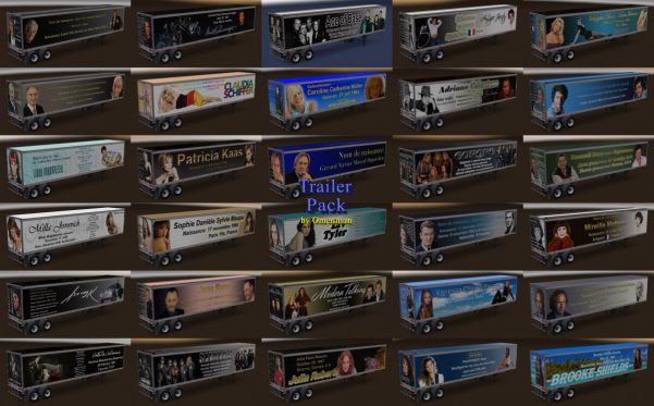 Mod of trailers with skins of celebrities Trailer Pack Stars v 4.0