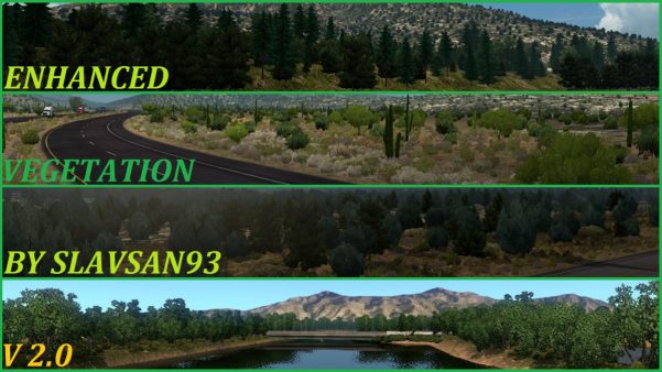 This mod replaces textures for vegetation around the map of ATS Enhanced Vegetation v 2.0