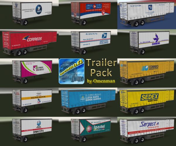Big package of the trailers with skins from Omenman Trailer Pack by Omenman v.1.17.00 (Rus + Eng versions)