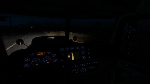 This simple mod changes the dashboard backlight from orange to light blue Light blue dashboard backlight for Peterbilt 389 by SCS