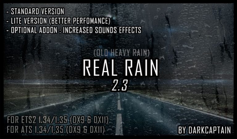 Real Rain v 2.3 (Old Heavy Rain) By Darkcaptain | ATS mods