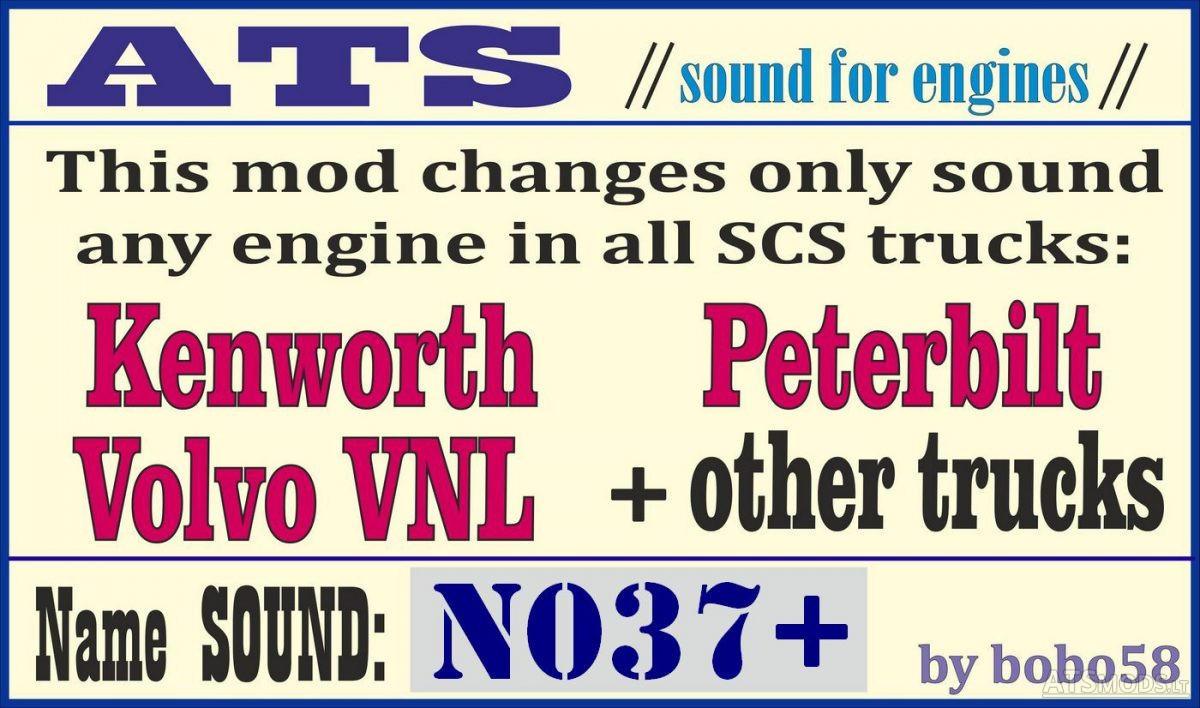 ATS Engine X Sound N037+ | ATS mods