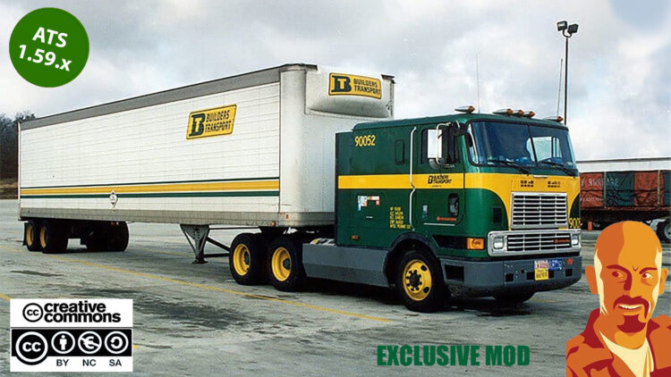 INTERNATIONAL 9800 BUILDERS TRANSPORT + TRAILERS v2.0 ATS 1.59.x (EXCLUSIVE MOD)