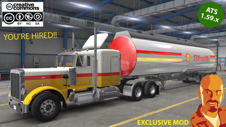 PETERBILT 359 SHELL + TRAILER ATS 1.59.x (EXCLUSIVE MOD)