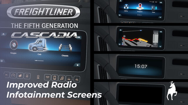 Freightliner Cascadia 2024 (Gen 5) – Improved Infotainment Screens