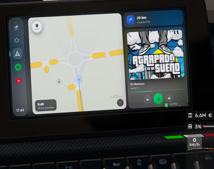 CarPlay Mod v1.2 - GPS, Spotify, YouTube & Phone Control | ETS2 + ATS 1.60