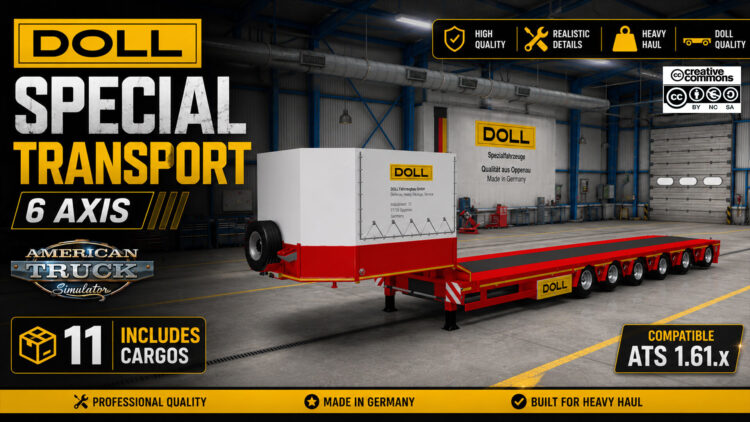 DOLL SPECIAL TRANSPORT TRAILERS v5.0 ATS 1.60-1.61.x