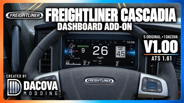 Freightliner Cascadia Dashboard Add-on 1.00 – DACOVA MODDING