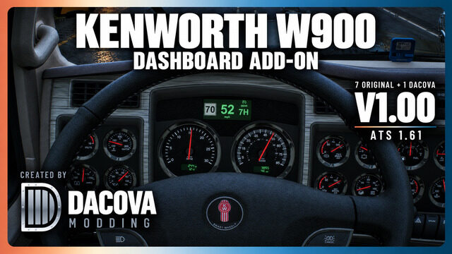 Kenworth W900 Dashboard Add-on 1.00 – DACOVA MODDING