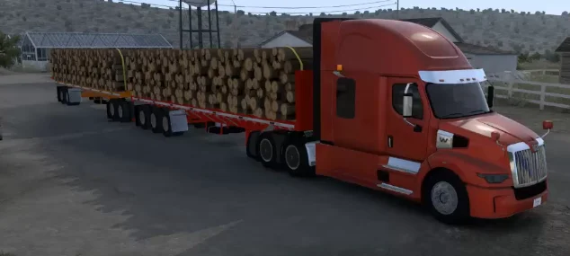 Planas Remolques Doble Full Con Cargas De Mercancías v1.61